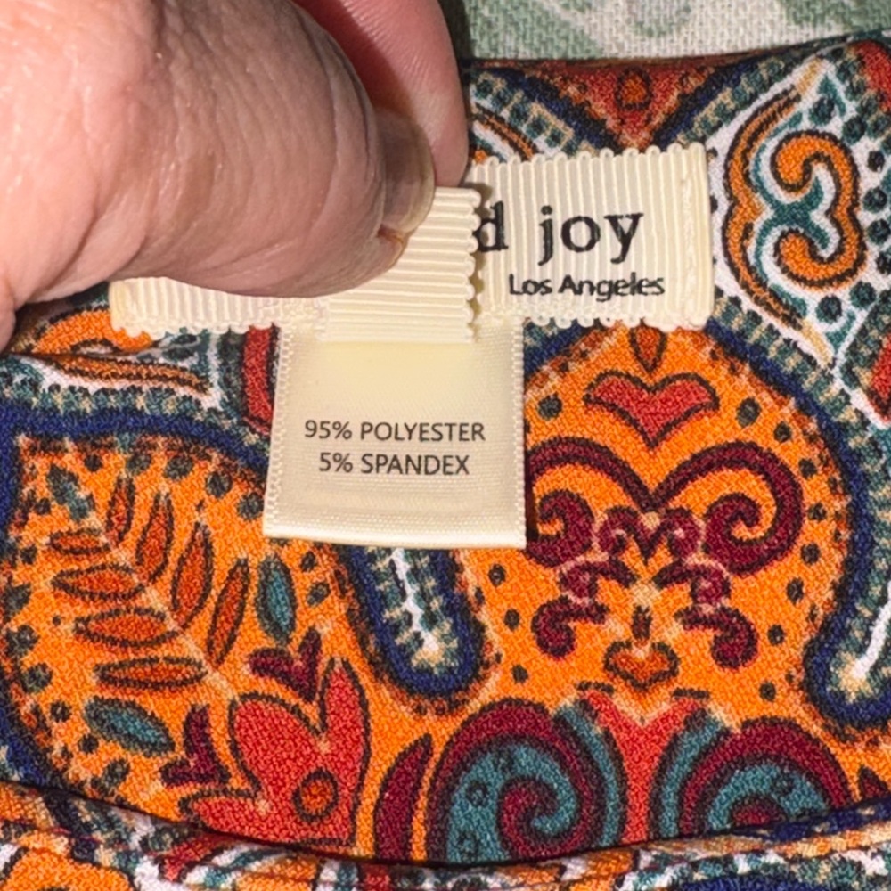 Faith & Joy Red Paisley Boho women’s top small - Picture 7 of 9